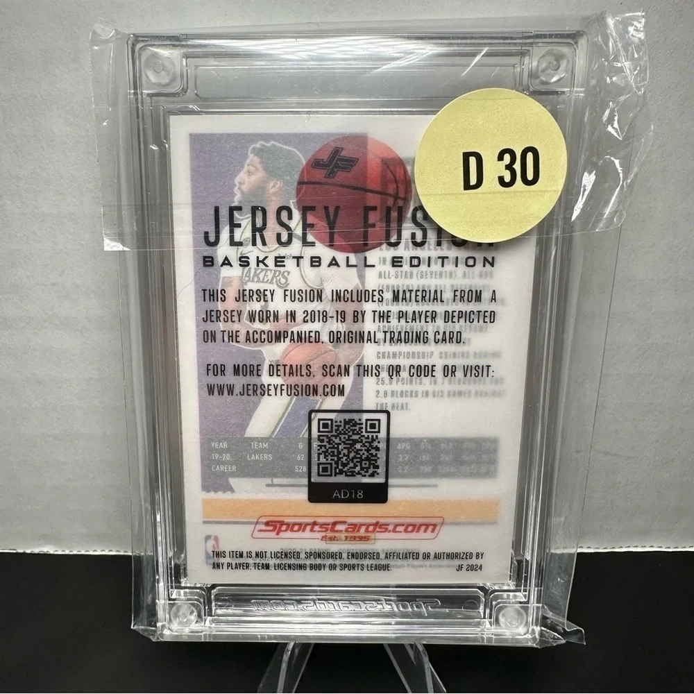 Jersey Fusion Anthony Davis Card